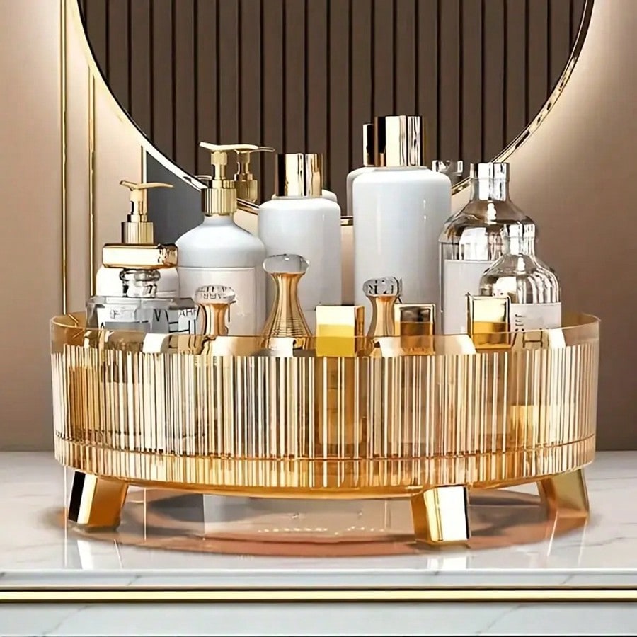 Beauty Makeup Supply - 360 ° منظم مكياج دوار فاخر،