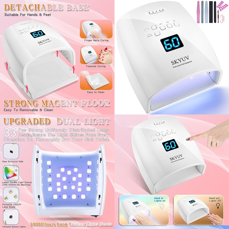 Uv Nail Lamp - مصباح أظافر LED قابل لإعادة الشحن