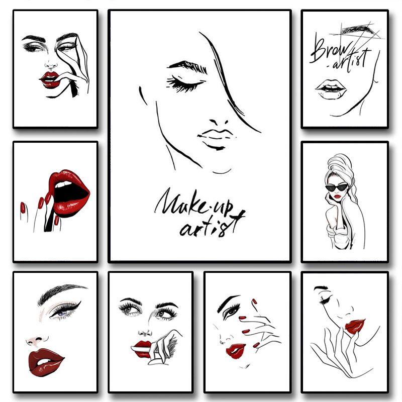 لوحة فنية جدارية عصرية للمكياج - مراجعة Makeup Is Beauty Quotes وسعره