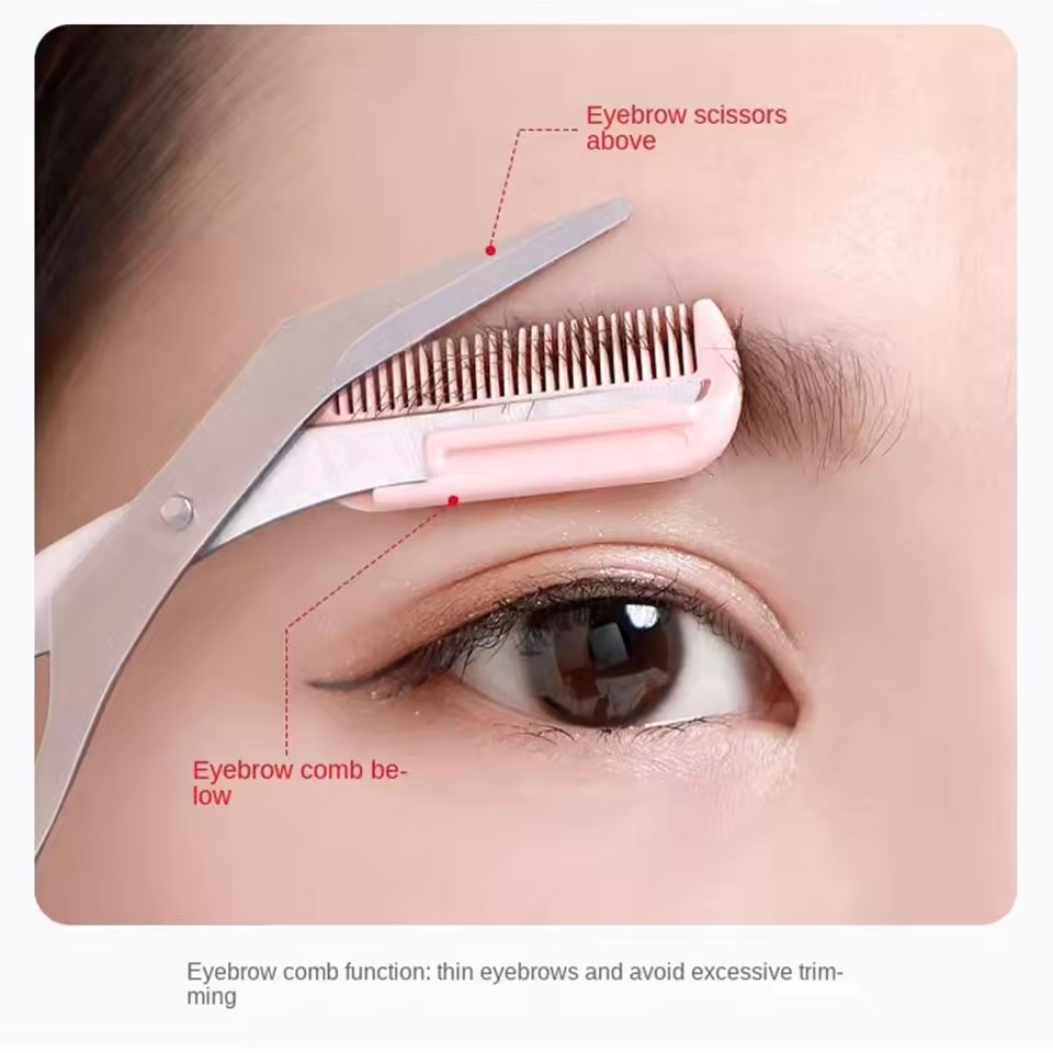مقص حواجب آمن مع مشط من الفولا - مراجعة Beauty Makeup Vanity وسعره