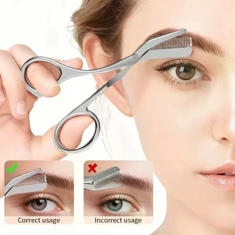 مقص حواجب آمن مع مشط من الفولا - مراجعة Beauty Makeup Vanity وسعره