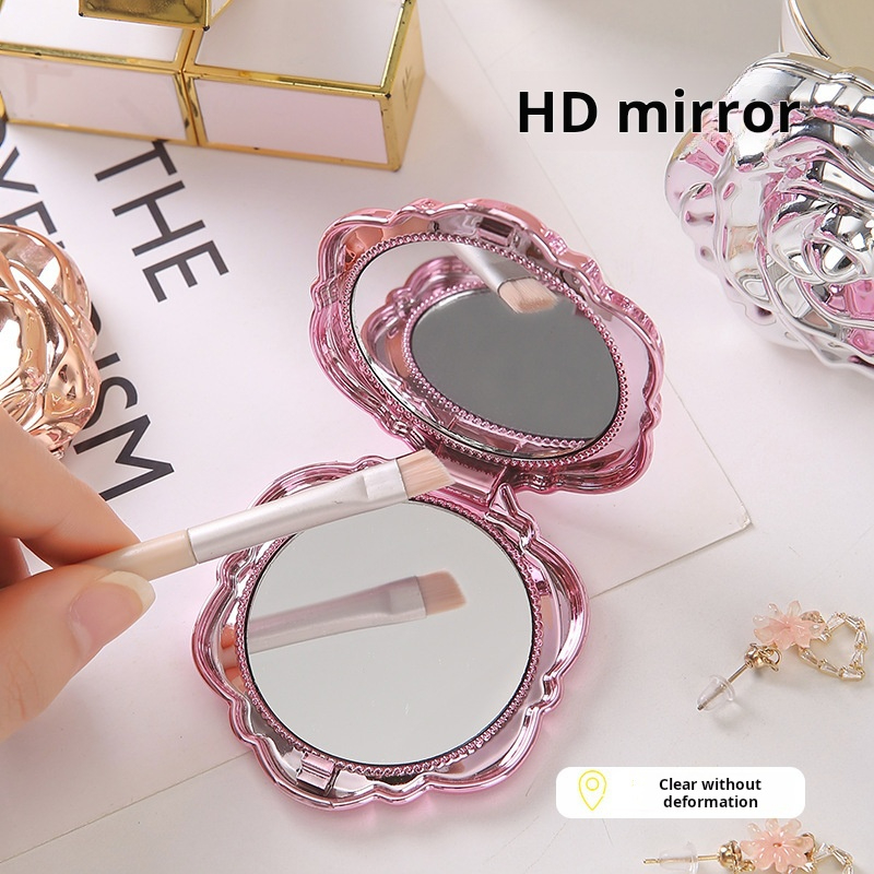 1 قطعة مرآة صغيرة محمولة ريترو - مراجعة Beauty Rose Makeup وسعره
