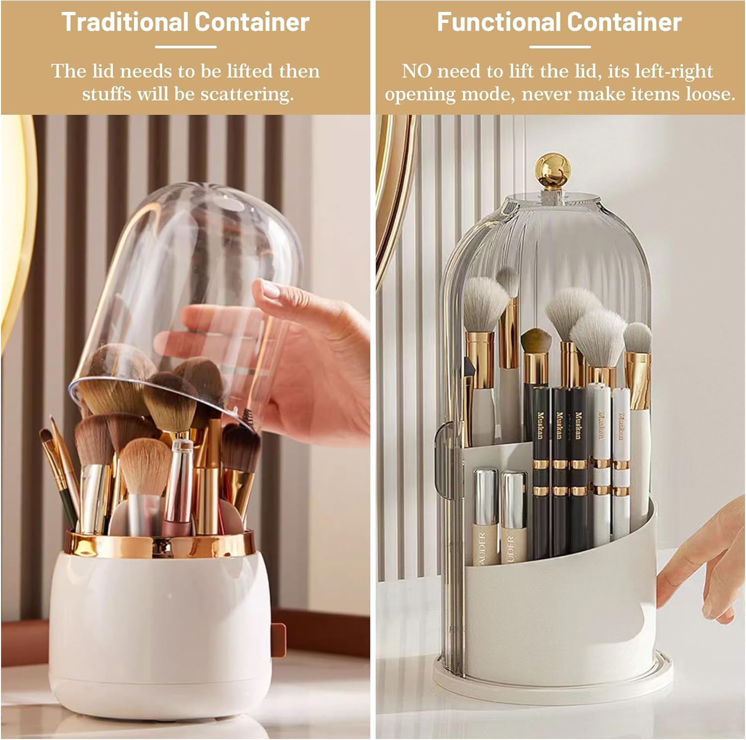 حامل فرش مكياج دوار 360 درجة م - مراجعة Beauty Makeup Supply وسعره